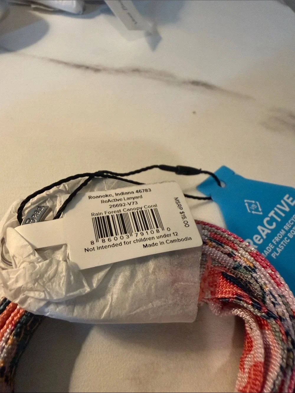 NWT‎ Vera Bradley Lanyard made with Recycled Plastic bottles